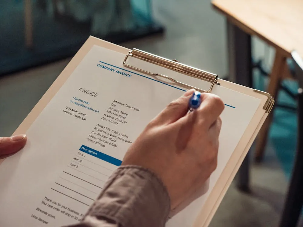 Reviewing invoice document