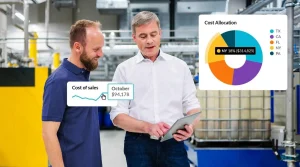 Manufacturing finance executive analyzing rising operating costs